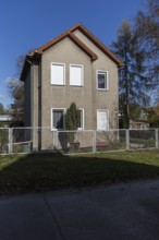 DEU Germany Germany Berlin A house with partially closed shutters in the Biesdorf district of