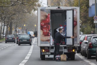 DEU Germany Germany Berlin A food courier from Kaufland on Martin-Luther-Straße