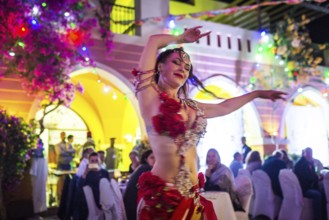 Egypt Hurghada A belly dancer during an evening promotional event for Egyptian tourism