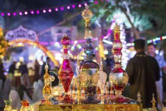 Egypt Hurghada The offer of a souvenir seller during an evening promotional event for Egyptian