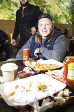 DEU Germany Germany Berlin East German rapper Finch Asozial at Risa Chicken in Tempelhof