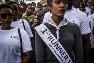 RWA RWANDA RUANDA Kigali A funeral march from parliament to the sports stadium formed part of the