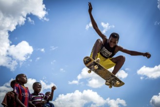 RWA RWANDA RUANDA Kigali skating tournament at the SOS Children's Village Hermann Gmeiner. In