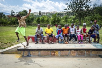 RWA RWANDA RUANDA Kigali skating tournament at the SOS Children's Village Hermann Gmeiner. In