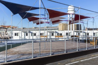 DEU Germany Germany Berlin A newly designed container village for refugees, the 'Tempohome', at the