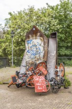 DEU Germany Germany Berlin Bikes from the hire company Mobike have been assembled into a special