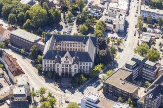 Aerial view, town hall Hamm, former district court building, Hamm, Ruhr area, North