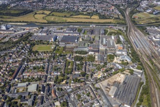 Aerial view, former Thyssen site and new district centre on Wilhelmstraße, Hamm, Ruhr area, North