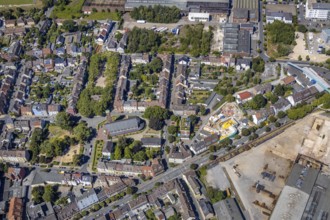 Aerial view, construction site district centre Wilhelmstraße, Viktoriaplatz and Steinstraße, Hamm,