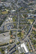 Aerial view, course of Richard-Wagner-Straße from east to west and from west to east, Hamm, Ruhr