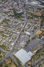 Aerial view, course of Wilhemstraße with new district centre, between former LEZ, now Kaufland in