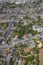 Aerial view, measure north-south green link, playground Kita St.Anna to Dortmunder Straße, Hamm,