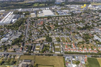 Aerial view, residential area Holstenstraße, Hammer West, high-rise housing estate, Hamm, Ruhr