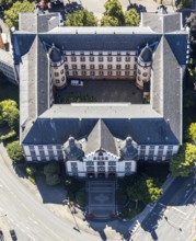 Aerial view, town hall Hamm, former district court building, Hamm, Ruhr area, North