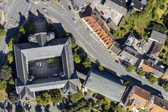 Aerial view, town hall Hamm, former district court building, Hamm, Ruhr area, North