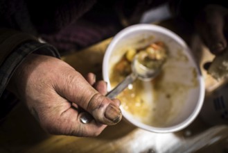 DEU Germany Germany Berlin Scenes of homeless people in the Protestant City Mission in Lehrter