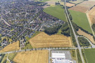 Aerial view, agricultural area Am Vikarsbusch, Handelshof Hamm, Römerstraße, Lipperandstraße, Hamm,