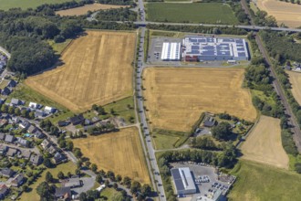 Aerial view, agricultural area Am Vikarsbusch, Handelshof Hamm, Römerstraße, Lipperandstraße, Hamm,