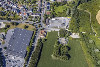Aerial view, roundabout Münsterstraße Warendorfer Straße, Sachsenring, Heessen, Hamm, Ruhr area,
