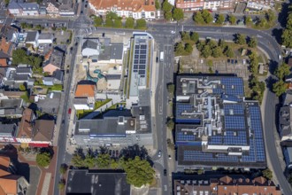 Aerial view, construction site, new building, Pressehaus Westfälischer Anzeiger, Radio Lippewelle,