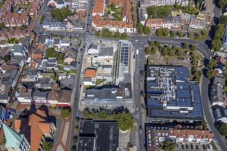Aerial view, construction site, new building, Pressehaus Westfälischer Anzeiger, Radio Lippewelle,