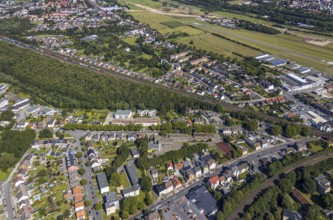 Aerial view, overview Münsterstraße - Westberger Weg, Hauptschule Karlschule,