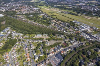Aerial view, overview Münsterstraße - Westberger Weg, Hauptschule Karlschule,