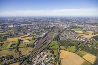 Aerial photo, marshalling yard, overview Lohauserholz, Hamm, Ruhr area, North Rhine-Westphalia,