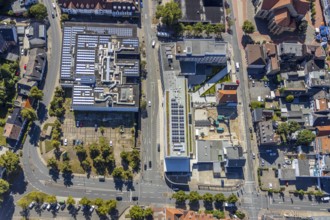 Aerial view, construction site, new building, Pressehaus Westfälischer Anzeiger, Radio Lippewelle,