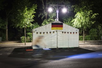 DEU Germany Germany Berlin Closed tent on the World Cup fan mile on Straße des 17. Junis