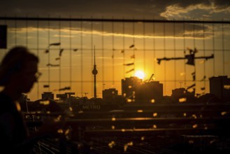 DEU Germany Germany Berlin Sunset on the Warsaw Bridge
