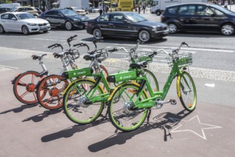 DEU Germany Germany Berlin Rental bikes in the city. Electric bikes from the provider Lime E and
