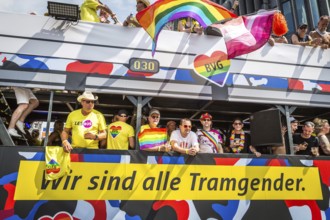 DEU Germany Germany Berlin Scenes of the Christopher Street Day CSD on a hot Saturday . BVG car