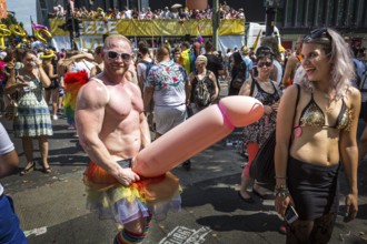 DEU Germany Germany Berlin Scenes of the Christopher Street Day CSD on a hot Saturday . Man with
