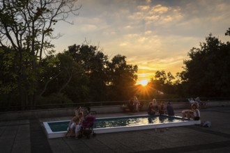 DEU Germany Germany Berlin A temporary swimming pool on the roof terrace of the HKW