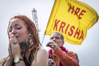 DEU Germany Germany Berlin A rally of the Hare Krishna sect in Mitte