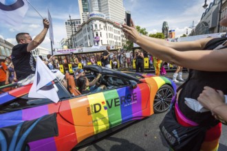 DEU Germany Germany Berlin Scenes of the Christopher Street Day CSD on a hot Saturday . BMW sports