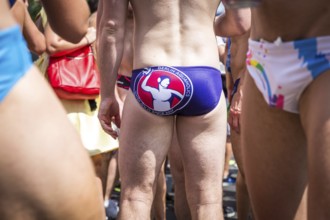 DEU Germany Germany Berlin Scenes of the Christopher Street Day CSD on a hot Saturday . Swimming
