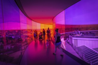 DEN D__nemark Aarhus The Danish Aros Art Museum with the rainbow panorama by __lafur El__asson