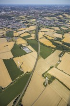 Aerial photograph, B63n South route corridor, Nordböggen, Pelkum, Hamm, Ruhr area, North