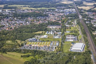 Aerial view, Alfred-fisherman-Halle, Halde Sachsen, Heessen, Hamm, Ruhr area, North