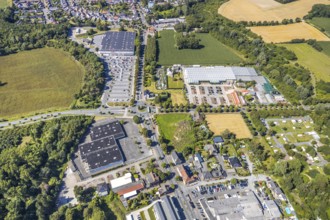 Aerial view, business location Münsterstraße, roundabout Warendorfer Straße - Münsterstraße, Real