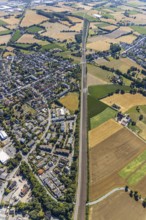 Aerial photograph, B63n South route corridor, Nordböggen, Pelkum, Hamm, Ruhr area, North