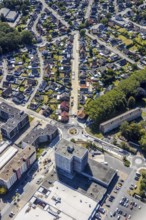 Aerial view, road construction, Baumerstrasse, Rautensteinstrasse, Friedrich-Ebert-Strasse,