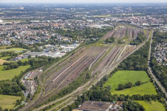 Aerial photo, marshalling yard, Ablaufberg, Hamm, Ruhr area, North Rhine-Westphalia, Germany, DE,
