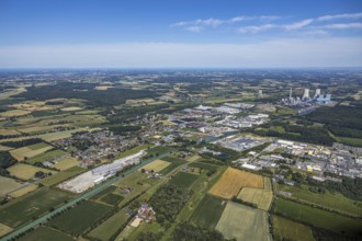 Aerial view, overview Hamm-Uuentrop, Datteln-Hamm-Canal, Hamm, Ruhr area, North Rhine-Westphalia,