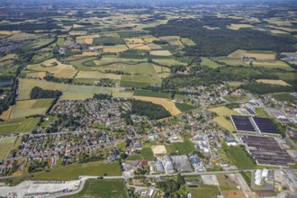 Aerial view, overview Hamm-Uentrop, Hamm, Ruhr area, North Rhine-Westphalia, Germany, DE, Europe,