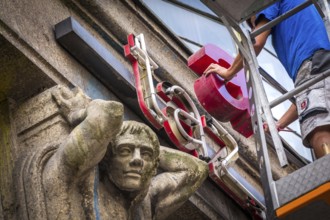 DEU Germany Germany Berlin The dismantling of the TAZ lettering on the old TAZ building on