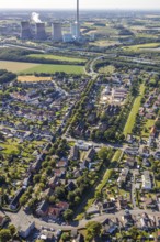 Aerial view, Old sports ground, In the Herringen district, Deutsche Reihenhaus AG, new residential