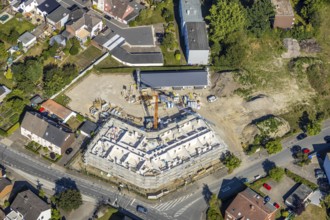 Aerial photograph, new building on the Waldenburger Straße wasteland, Wilczek Immobilien,